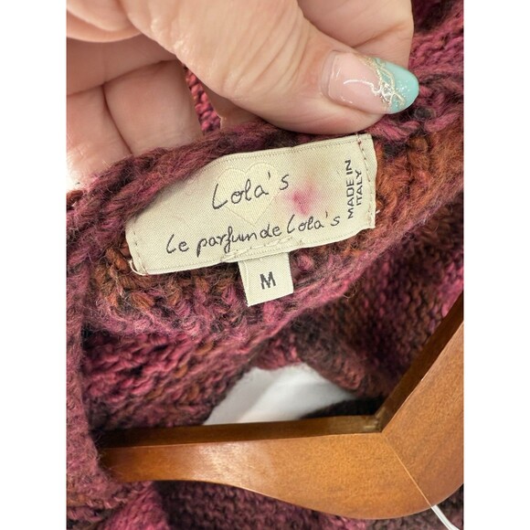 Lolas Sweater Women M Red Stripe Wool Blend Bohemian Boho Bohemian Style Hippie - Picture 10 of 12